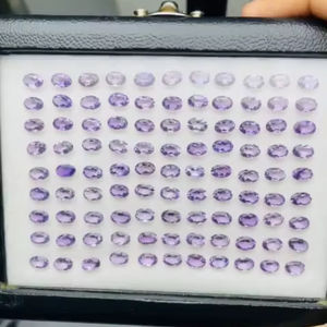 Ametyste naturelle taille ovale, qualité AAA, lustre exceptionnel, haute clarté, 6x4mm, 67,05 carats, certifiée, pierres brutes, prix abordable - Product Image 2