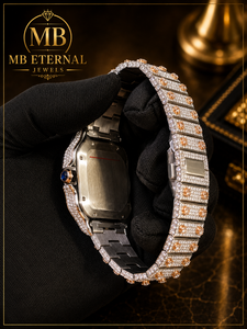 Reloj de Cuarzo Cuadrado con Incrustaciones de Diamantes de Aleación MB ETERNAL JEWELS, 41 mm, Cristal de Zafiro, Números Romanos, Analógico, Unisex, Reloj de Lujo - Product Image 5