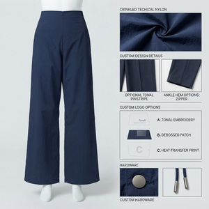 REDDITO SPORTS <span class=keywords><strong>Pantaloni</strong></span> da <span class=keywords><strong>Donna</strong></span> <span class=keywords><strong>a</strong></span> Vita Media, Gamba Dritta, in Nylon, Lunghezza Intera, <span class=keywords><strong>Blu</strong></span> Navy, Vestibilità Regolare, Ecologici, Antivento - Product Image 4