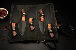 Ensemble de couteaux de cuisine en acier Damas écologique de qualité supérieure, 5 pièces, Santoku, couteau à pain, couteau utilitaire, fabricant OEM pour les commandes en gros - Product Image 5