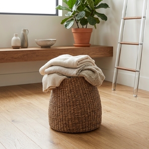 Cesta de Almacenamiento Tejida de Fibra Natural Bogel, Maceta Rústica, Organizador Decorativo para el Hogar, Cesta para Ropa Sucia - Product Image 4