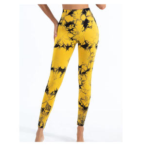 Seamless Tie Dye Yoga Leggings Women High Waist Gym <b>Tights</b> Squat Proof Push Up Fitness Running Sports Pants Custom Wholesale. - Product Image 6