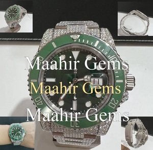 Reloj de Lujo Hip Hop con Esfera Verde Moissanite, Acero Inoxidable, Totalmente Automático, Diamantes, Baño de Oro Rosa, Movimiento de Cuarzo, Joyería Iced - Product Image 4