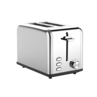 Top mode hôtel cuisine appareils automatique pop-up sandwich pain 2 tranches en acier inoxydable métal multi-fonctionnel grille-pain