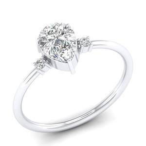 Bague de fiançailles REYES en moissanite taille poire 1,05 carat en argent sterling 925, prix de gros, pour femme, bague de promesse de mariage - Product Image 2