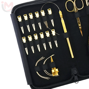Kit d'outils pour extensions de cheveux : pinces métalliques, ciseaux, outil à boucles, ensemble de retrait de micro-anneaux - Product Image 2