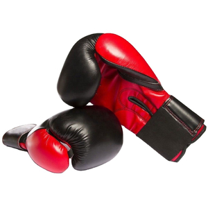 ถุงมือชกมวยผู้ชายสีพื้นคุณภาพสูงสั่งทำได้ตามต้องการ สีแดงและสีดำ หนัง PU สวมใส่สบาย รับผลิตแบบ OEM - Product Image 2