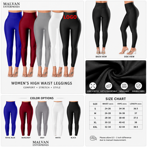 Women's High Elastic Waist Full Length Yoga <b>Leggings</b> Solid Color <b>Butt</b> <b>Lifting</b> Gym Breathable Tummy Control Workout - Product Image 6