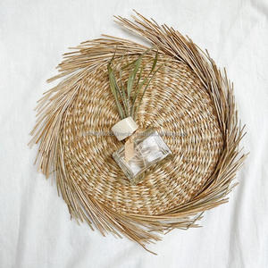 Vintage Woven Boho <b>Seagrass</b> Rattan Table Mats Natural <b>Placemats</b> and Wall Decor Coasters with Carton Packing - Product Image 4