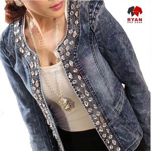 Ryan Pro Gear <b>Customized</b> <b>Denim</b> <b>Jacket</b> For Women Breathable and Comfortable Fabric with <b>Customized</b> Logo OEM Design - Product Image 1
