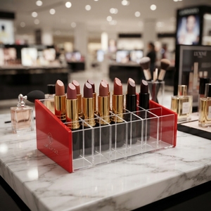 Premium Eco-Friendly Lightweight Acrylic Lipstick Storage Organiser Multi Slot Cosmetic Display <b>Stand</b> for Retail Shop Beauty - Product Image 2
