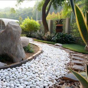 Grandi rocce di fiume lucidate da 38 libbre 1-3 pollici ornamenti da giardino esterni decorativi da giardino in pietra per passerelle vasi di piante artigianali - Product Image 6