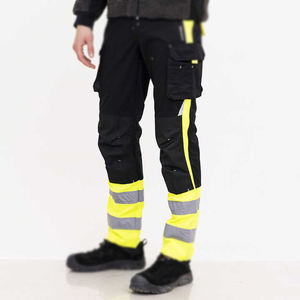 RICSA INTERNATIONAL Men's High Visibility CE Certified Polyester <b>Heat</b> Transfer Printed Work <b>Pants</b> Reflective Stripes Tool - Product Image 1