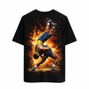 ชุดยูนิฟอร์มศิลปะการต่อสู้สำหรับผู้ชาย เสื้อยืดและกางเกงขาสั้น ผ้าโพลีเอสเตอร์ 100% 150GSM พิมพ์ลายดิจิทัลด้านหลัง ระบายอากาศได้ดี - Product Image 1