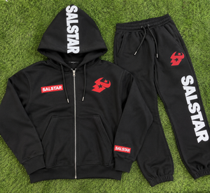 Ensemble de survêtement noir personnalisé pour homme, sweat à capuche zippé et pantalon de jogging, ensemble de survêtement sport en molleton de coton premium, fabricant - Product Image 6