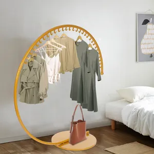 Minimalist Round Metal Clothing <b>Rack</b> with Rotating Design for Dresses Standing Type Space Saving Organizer 100x70CM - Product Image 5