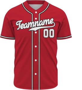 Maillots de baseball et de softball personnalisés pour hommes et femmes, 100% polyester, évacuation de l'humidité, manches courtes - Product Image 1