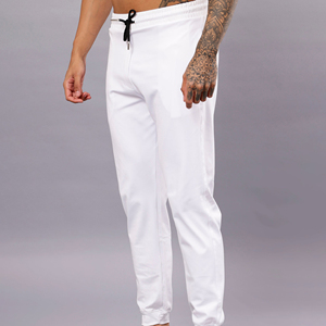 Pantalones Deportivos Blancos con Logotipo Personalizado, Pantalones de Chándal de Felpa Técnica Premium, Fabricante de Ropa Deportiva - Product Image 4