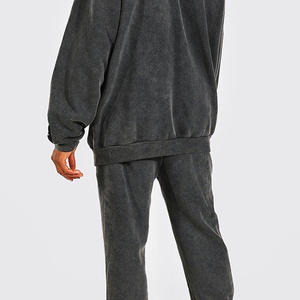 Conjunto Deportivo Retro para Hombre, Marca COTTON FIELD, con Logotipo Personalizado, Lavado Ácido, Sudadera y Pantalones Holgados de Mezcla de Algodón/Poliéster - Product Image 3