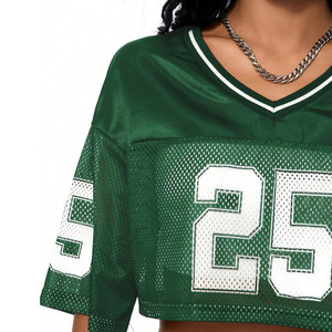 Girls Short Sleeve T-Shirt Cute Football Jersey Top 100% Polyester Breathable Mesh Quick Dry Rate Custom - Product Image 3
