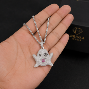 Pendentif fantôme glacé en argent 925 avec moissanite, collier de luxe hip-hop, bijoux pour fête et mariage - Product Image 4