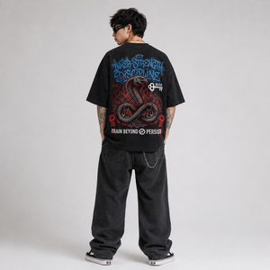 T-shirt surdimensionné de haute qualité personnalisé, t-shirt lourd, col rond, manches courtes, t-shirt en coton 250 g/m², t-shirt surdimensionné - Product Image 1