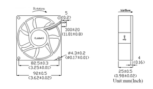 พัดลมระบายความร้อนแบบแกน DC ขนาด 92x25 มม. OEM/ODM 12/24/48V ลูกปืนคู่ - Product Image 4