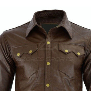 Camisa de Cuero para Hombre, Diseño Clásico, Tacto Suave, Botones, Manga Larga, Corte Ajustado, Duradera, Elegante, Transpirable, Ecológica, de Secado Rápido, para Invierno - Product Image 6