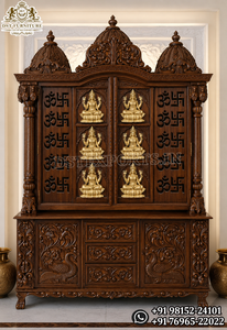 Mandir de madera estilo Ashtalakshmi del sur de la India, templo de madera de teca de gran venta con puertas y almacenamiento a precios de mayorista del fabricante - Product Image 2