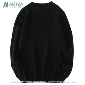 Pull tricoté uni effet deux pièces 100% Coton pour Homme, Col en V ou Col Rond, Automne, Logo frontal, Anti-rétrécissement, Anti-boulochage, Vente en gros - Product Image 5