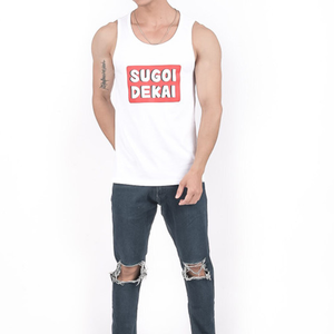 Solid Color Breathable Tank Top Custom <b>Logo</b> Ribbed Vests Knitted Fitness Gym Stringer Singlet for Men training workout session - Product Image 1