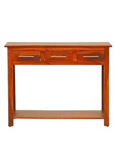 Solid Modern Wood Console Table with Three <b>Drawers</b> and Lower <b>Shelf</b> for Entry Hotel and Living Room Villa - Product Image 3