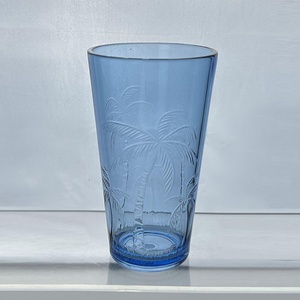 18 oz Outdoor <b>Plastic</b> <b>Tumbler</b> Elegant Palm Tree Design Green Vintage Style Premium Drinkware Party Home Use - Product Image 3