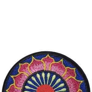 Patch brodé en chenille de haute qualité, design personnalisé, fait main, fleur de lotus mandala rose bleu, tissu léger à coudre - Product Image 4