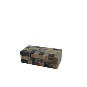 Cubo para Hielo de Cuerno de Búfalo con Incrustaciones de Cuerno Natural Metálico de Calidad, Caja y Cubo para Hielo de Cuerno de Vaca, Más Vendido - Product Image 1