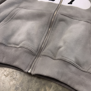 Sudadera con capucha personalizada al por mayor, estilo streetwear, lavada al ácido, 100% algodón, corta, estampada, con bordado, extragrande, para invierno - Product Image 1