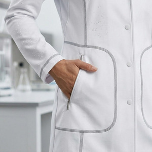 Polyester Spandex Women Medical Lab <b>Coat</b> – Full-Length Doctor <b>Coat</b>, Clinic & Hospital Uniform, Regular Fit - Product Image 5