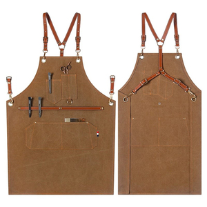 Delantal de barbero de calidad, delantal utilitario para salón de belleza, delantal de lona con imitación de cuero, delantal de barbero premium con múltiples bolsillos reforzados - Product Image 6