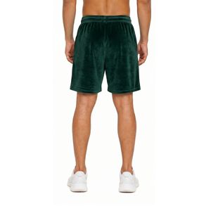 Pantalones Cortos Casuales de Terciopelo Verde Oscuro para Gimnasio, Tejido Transpirable, Cintura Media, Dobladillo con Abertura, Bolsillos Profundos, Cordón Ajustable - Product Image 2