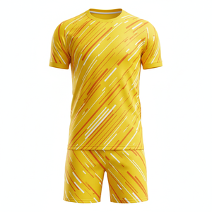 ชุดฟุตบอลแบบ unisex พร้อมกางเกงขาสั้น ชุดแข่งขันและฝึกซ้อมแบบสองชิ้น แห้งเร็ว ชุดกีฬาฟุตบอล รับผลิตตามแบบ OEM - Product Image 1