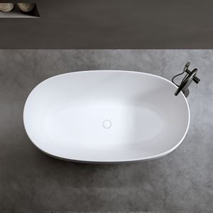 Baignoire en pierre de résine à surface solide indépendante de conception moderne de 47 ''tuyaux de débordement de drainage Pop-up pour les petits ménages - Product Image 5