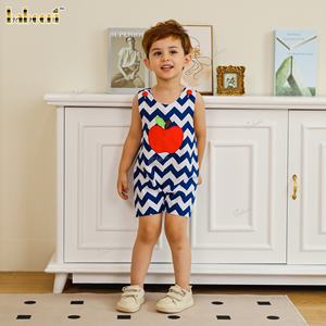 Lovely Apple Applique Boy Jon Ensemble de vêtements-100% Coton Vêtements pour enfants BB2115 par Babeeni - Product Image 4