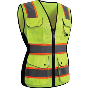 Chaleco Amarillo de Alta Visibilidad para Hombre, Impermeable, Transpirable, con Bolsillo Desmontable, para Guardias de Seguridad, Construcción Industrial - Product Image 6