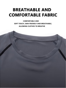 T-shirt de compression personnalisé pour le sport, motif graphique Cyber foncé, haut de fitness anti-UV - Product Image 3