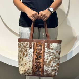 Nuevo bolso de mano de cuero con pelo personalizado para mujer occidental, bolso de mano personalizado de cuero genuino, gran colección de Damas - Product Image 2