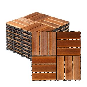 27pcs Wood <b>Interlocking</b> Deck <b>Tiles</b> 11.8"x11.8" Fireproof Waterproof <b>Flooring</b> for Indoor & Outdoor Patio Wood <b>Flooring</b> for Patio - Product Image 1