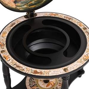 Soporte para Vino de Madera de Eucalipto Negro Sólido en Forma de Globo - Product Image 6