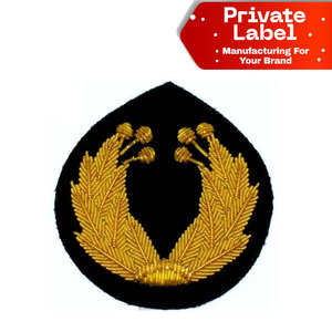 Écussons classiques en feuille d'or, cousus main, crêtes en fil métallique, badges artisanaux en fil métallique, patchs pour uniforme et casquette - Product Image 1