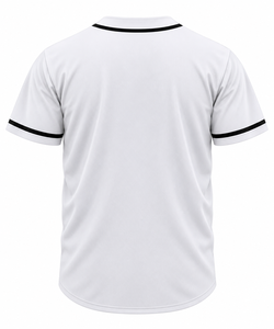 Camiseta de Béisbol Blanca para Hombre, Manga Corta, Cierre de Botones, Poliéster que Absorbe la Humedad, Prenda Lisa para Todas las Temporadas, Corte Regular - Product Image 2