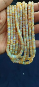 Perles d'opale éthiopienne jaunes, perles d'opale éthiopienne facettées flashy, perles d'opale jaunes, bijoux d'opale éthiopienne de qualité supérieure - Product Image 2